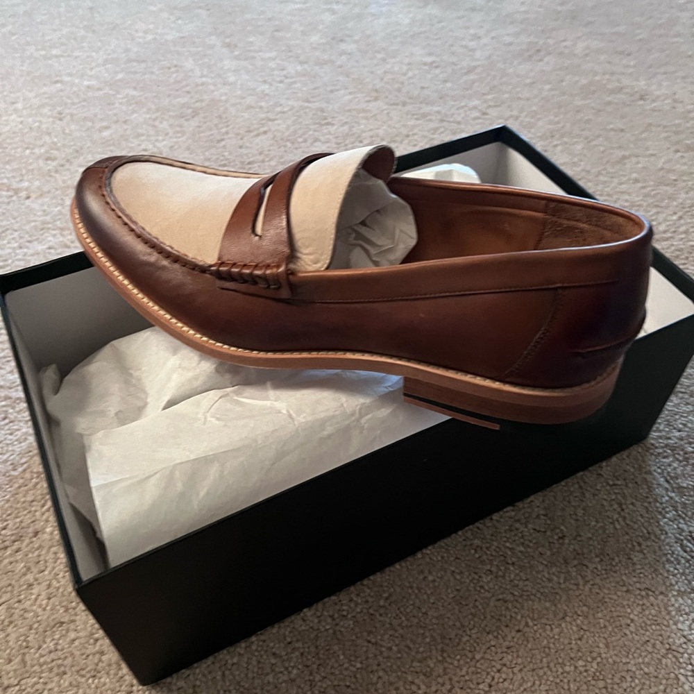 Men's Brown and Cream Loafers